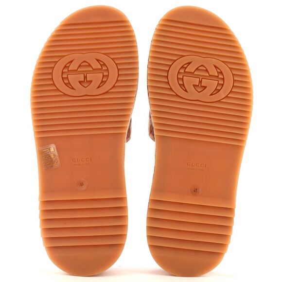 Gucci Women's Angelina Platform Slide Sandals GG Canvas Red - Picture 4 of 4